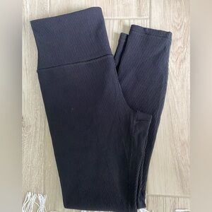 Athleta Black Ribbed Elation Tight